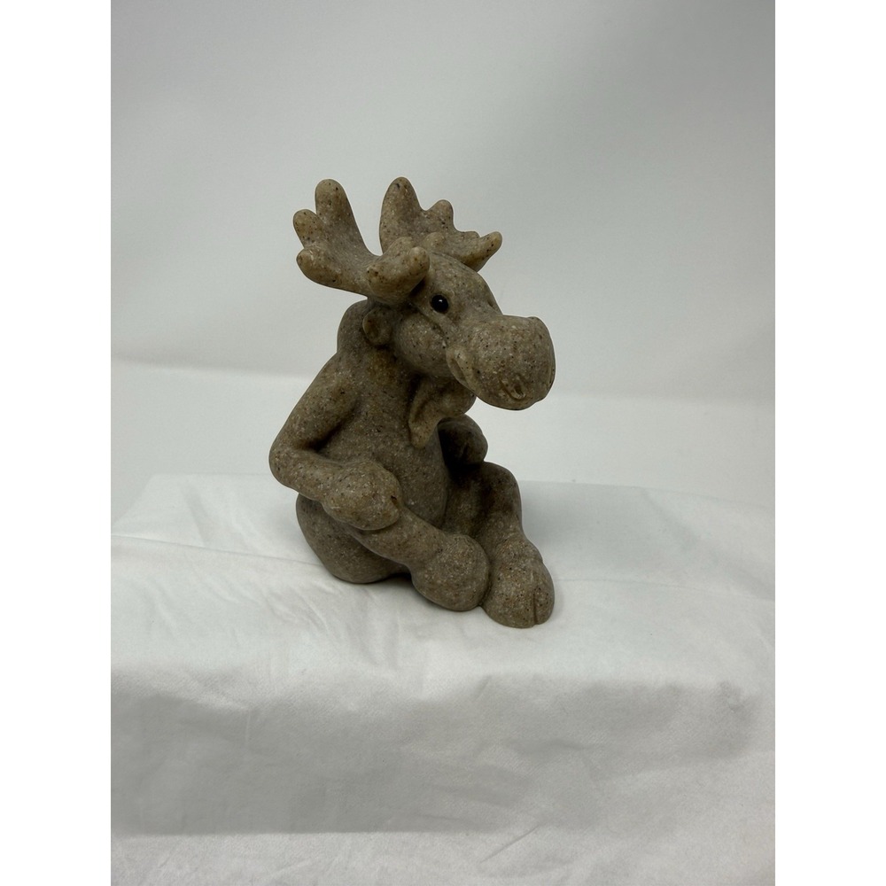 Quarry Critters 4" Mimi the Moose Sitting Figurine  #48111 Second Nature 2001